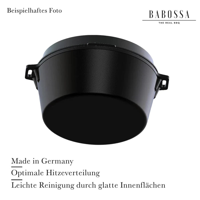 Babossa 4.5er innovativer Gusseiserner Topf | SET Deckelheber & Kreuz | Dutch Oven | Made in Germany