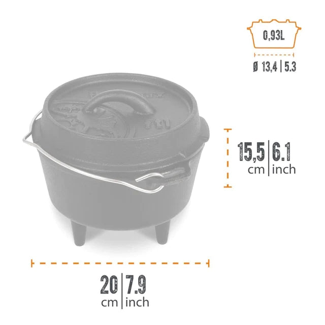 technische Daten Petromax Dutch Oven ft1, mit Füßen