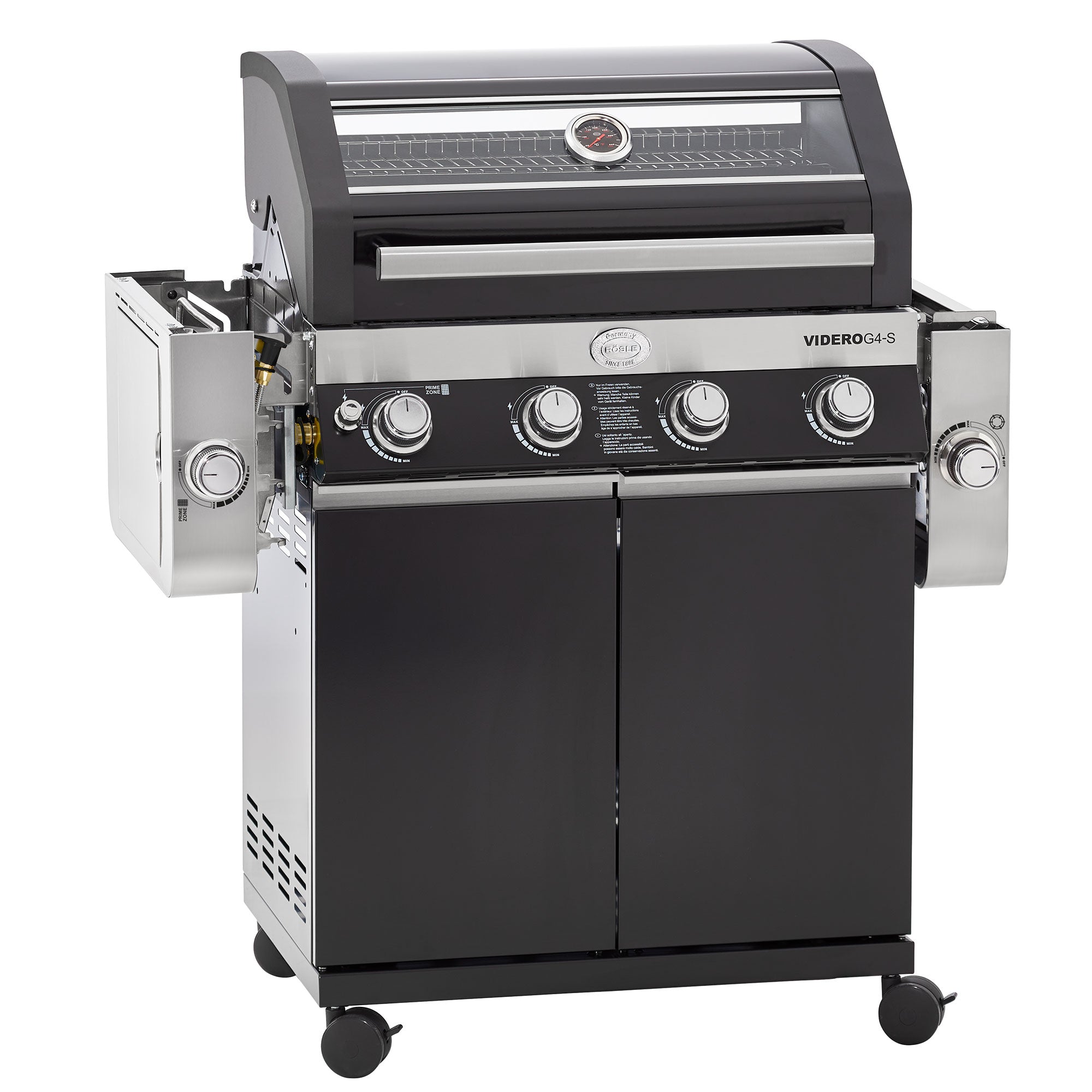 Rösle Gasgrill BBQ-Station VIDERO G4-S Vario + 50 mbar inkl. Abdeckhaube