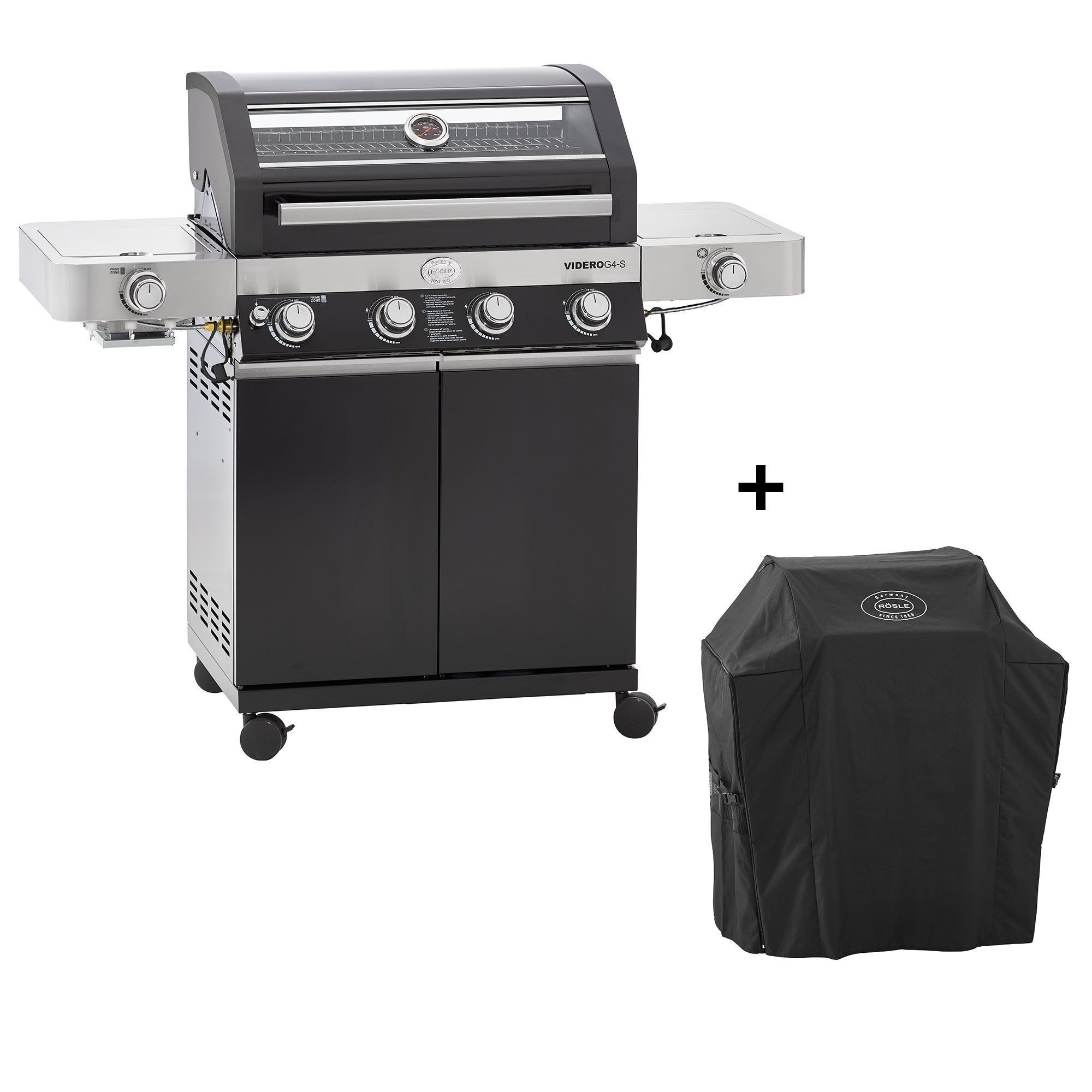 Rösle Gasgrill BBQ-Station VIDERO G4-S Vario + 50 mbar inkl. Abdeckhaube